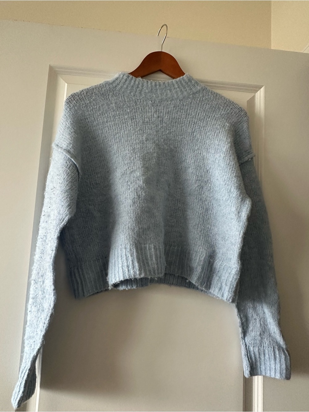 Jessica Simpson Light Blue Cropped Crewneck Sweater